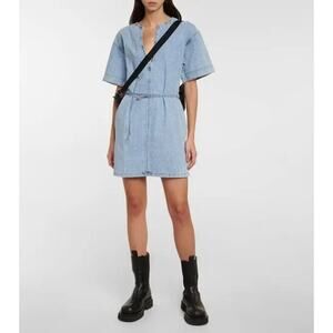 FRAME Kaftan Denim Minidress in Breezy Size XS $345 retail with pockets